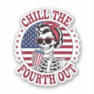 Pegatina Chill The Fourth Of Funny Skeleton