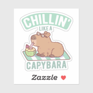 Pegatina Chillin Como Un Capibara Gracioso