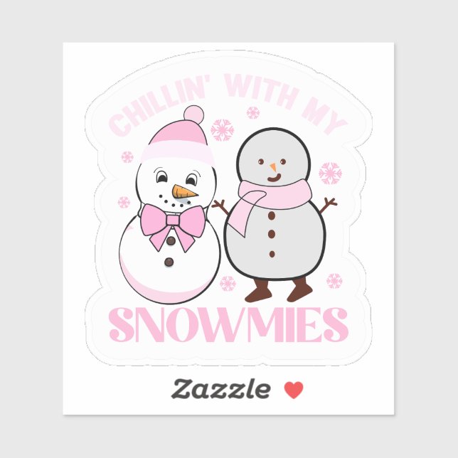 Pegatina Chillin’ con mi invierno de las nevadas (Hoja)