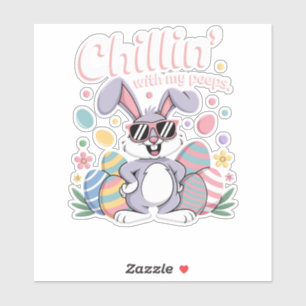 Pegatina Chillin con mi pareja Guay Easter Bunny