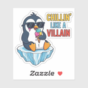 Pegatina Chillin’ Like a Villain – Helado de Pingüino Cool