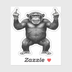 Pegatina Chimpancé del Doble Dedo Medio