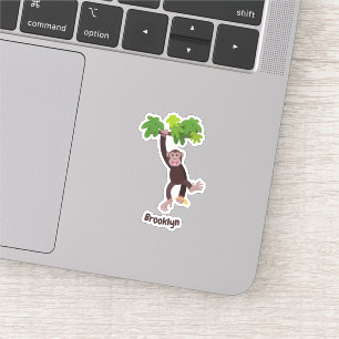 Pegatina Chimpancé lindo en personalizado colgante de la ju