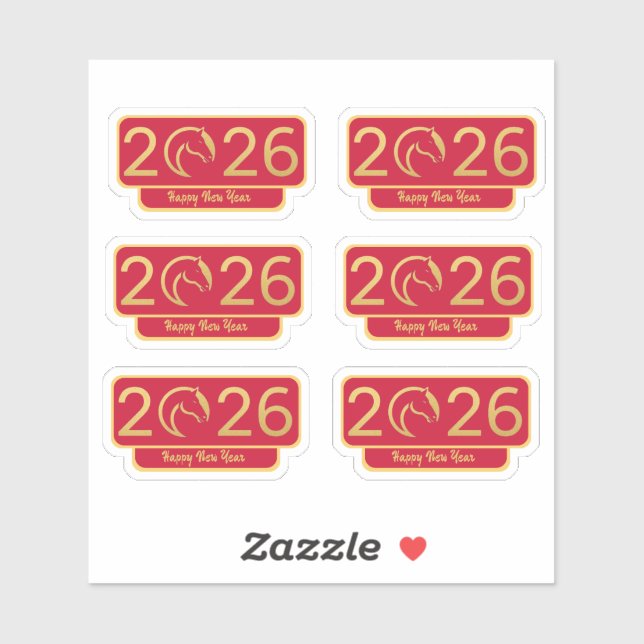 Pegatina Chines New Year Horse Perfect Gift (Hoja)