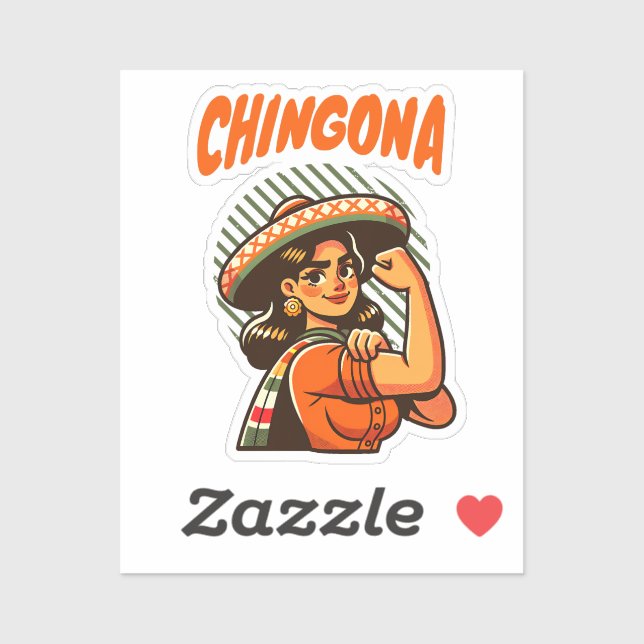 Pegatina Chingona Latina Mujer Hispana (Hoja)