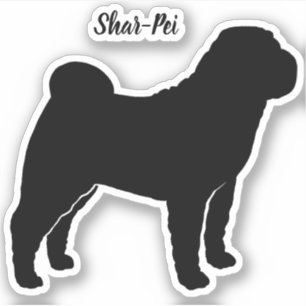 Pegatina chino Shar-Pei Silhouette Dog Vinyl