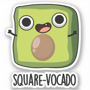 Pegatina Chiste de aguacate cuadrado divertido cubo Pun de 