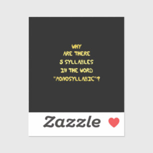 Pegatina Chiste de ortografía de sílaba Funny 5