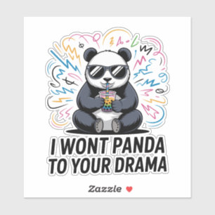 Pegatina Chiste de Panda Divertido – “No me Panda tu Drama”