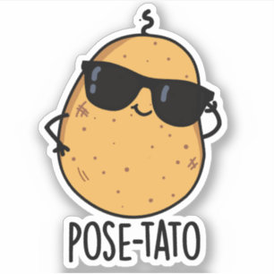 Pegatina Chiste de Patata Divertida Posando