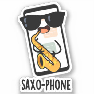 Pegatina Chistes divertidos de Saxo-fono y Celular 