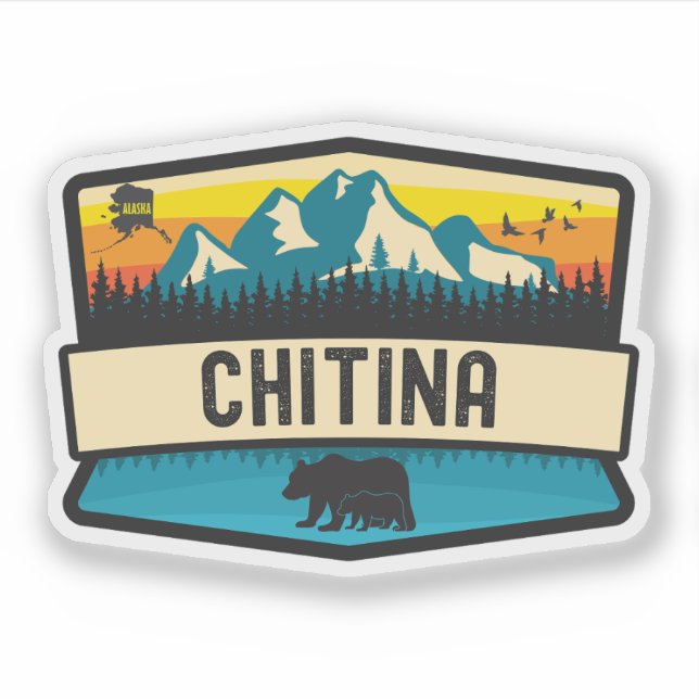Pegatina Chitina, Alaska (Anverso)