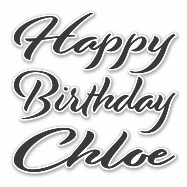 Pegatina Chloe Name Vorname black Sticker Geburtstag (Anverso)