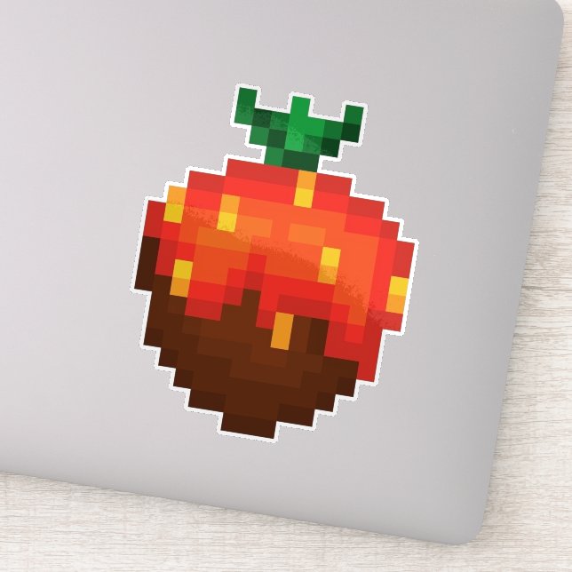 Pegatina Chocolate Cubierto con Fresa Pixelada (Detalle)
