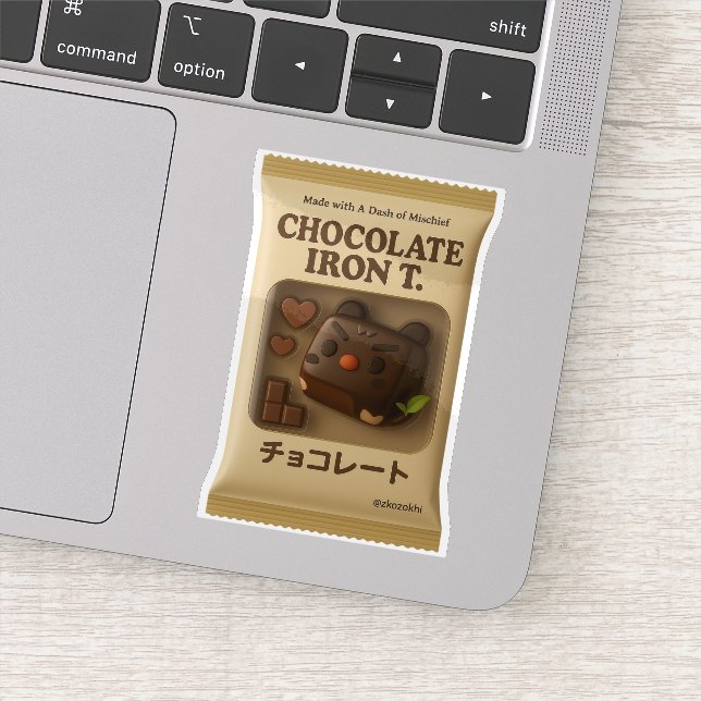 Pegatina Chocolate Iron T: San Valentín Amargo Juguete (Detalle)