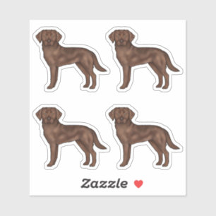 Pegatina Chocolate Labrador Recuperador Cute Lab Dog Art