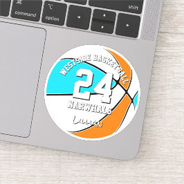 Pegatina choose ANY team colors athlete name basketball