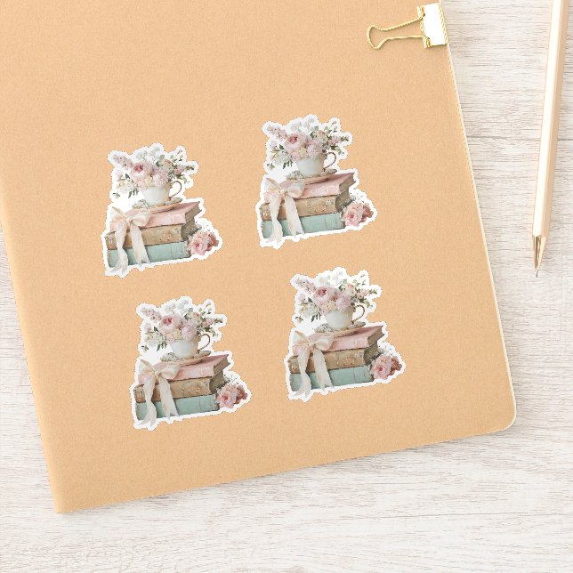 Pegatina Chorreo de Boda Floral Elegante Su Próximo Capítul (Cuaderno)