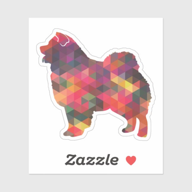 Pegatina Chow Chow Perro Raza Geo Silhouette Multi (Hoja)