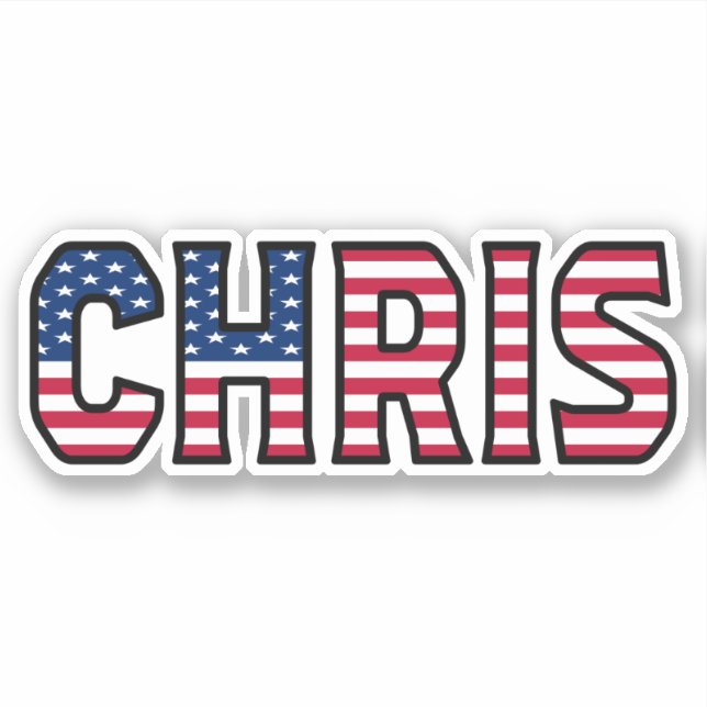 Pegatina Chris Name Vorname USA Sticker Stickerset (Anverso)
