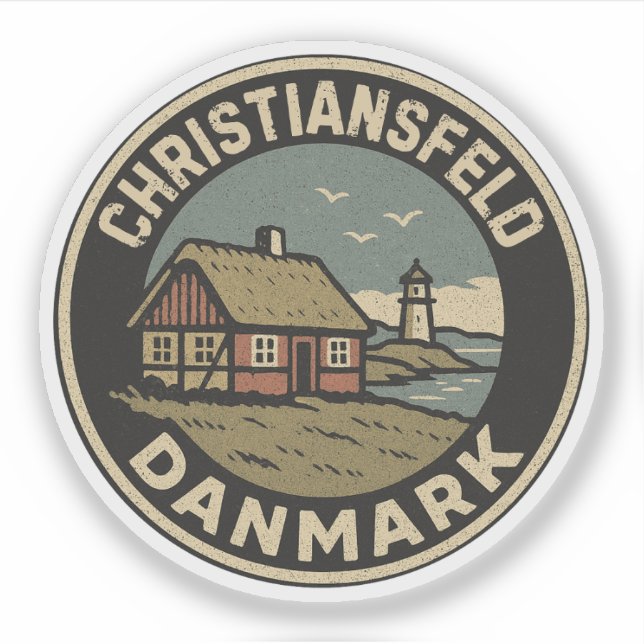 Pegatina Christiansfeld, Dinamarca Danmark (Anverso)