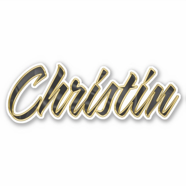 Pegatina Christin black gold Lettering Aufkleber Sticker (Anverso)