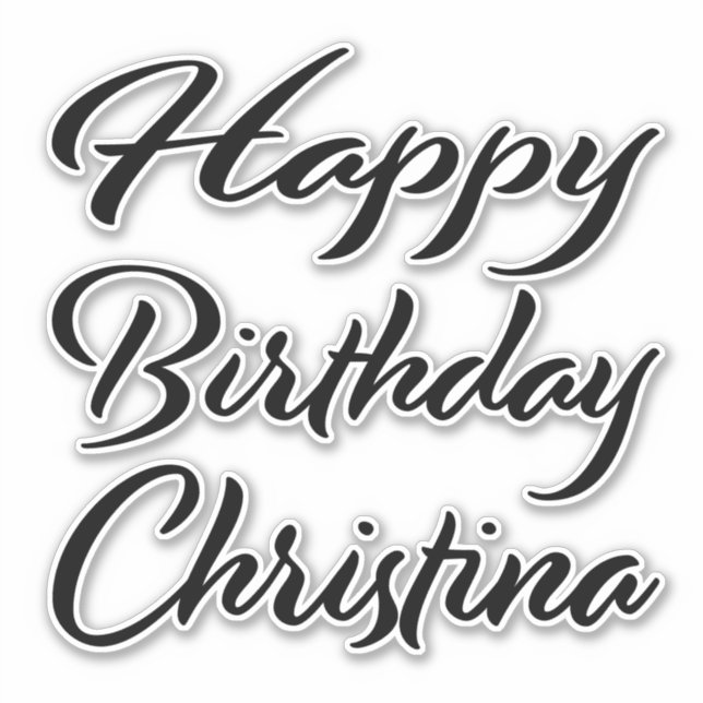 Pegatina Christina Name Vorname black Sticker Geburtstag (Anverso)