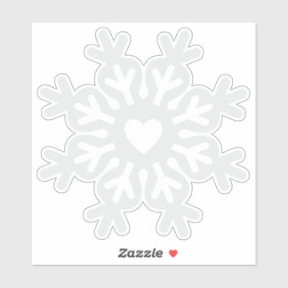 Pegatina Christmas Heart Snowflake Ornate Classic