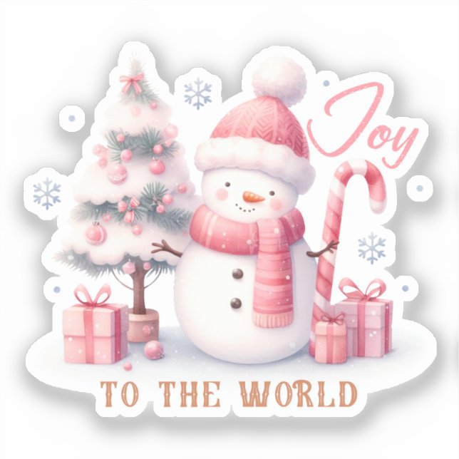 Pegatina Christmas Joy to the World Vinyl Sticker (Anverso)