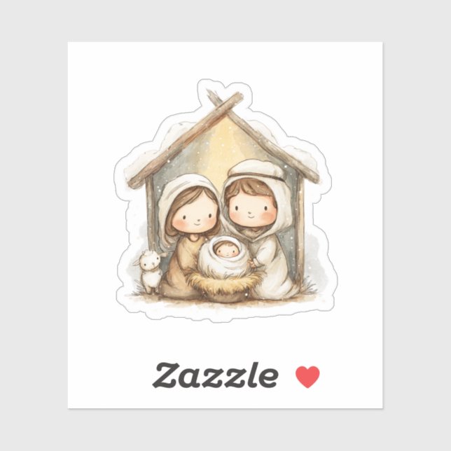 Pegatina Christmas Nativity (Hoja)