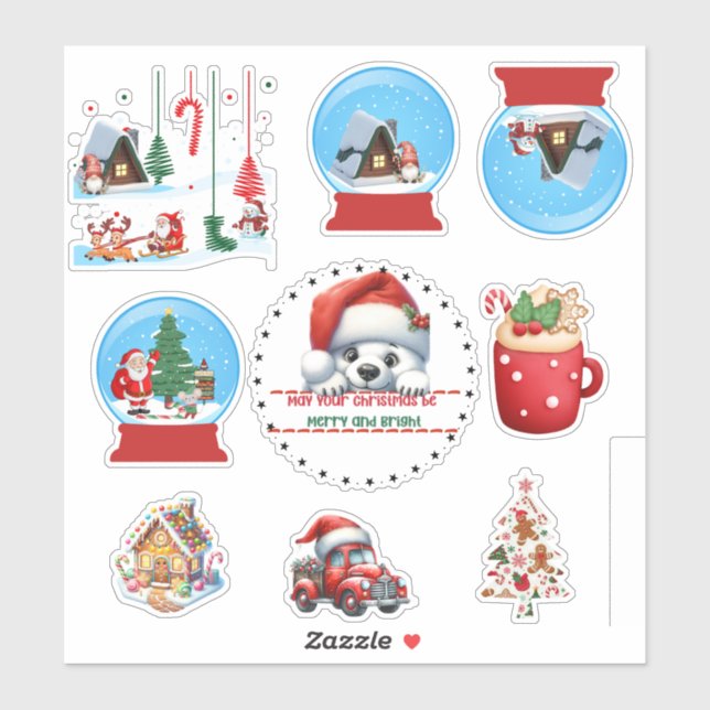 Pegatina Christmas Stickers Snowglobe (Hoja)