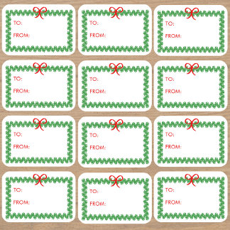 Pegatina Christmas Wreath 'To and From' Sticker Labels