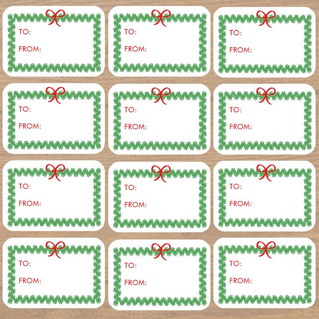 Pegatina Christmas Wreath 'To and From' Sticker Labels (Subido por el creador)