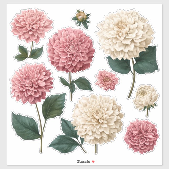 Pegatina Chrysanthemum Vinyl Cut Stickers (Hoja)