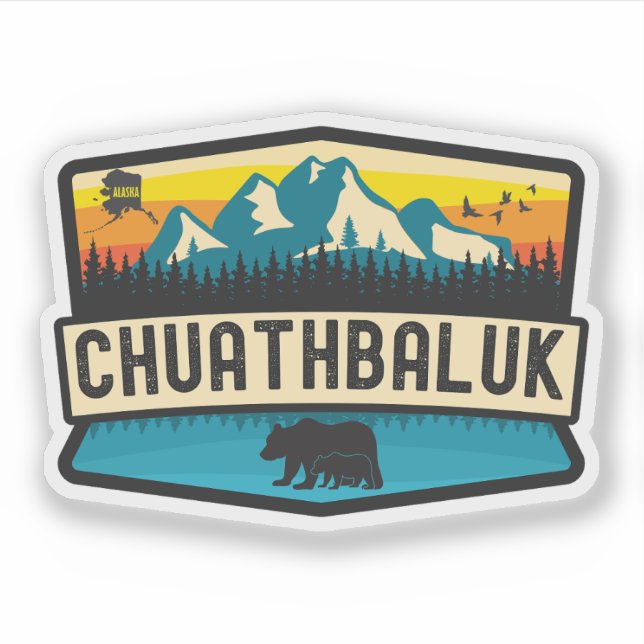 Pegatina Chuathbaluk, Alaska (Anverso)