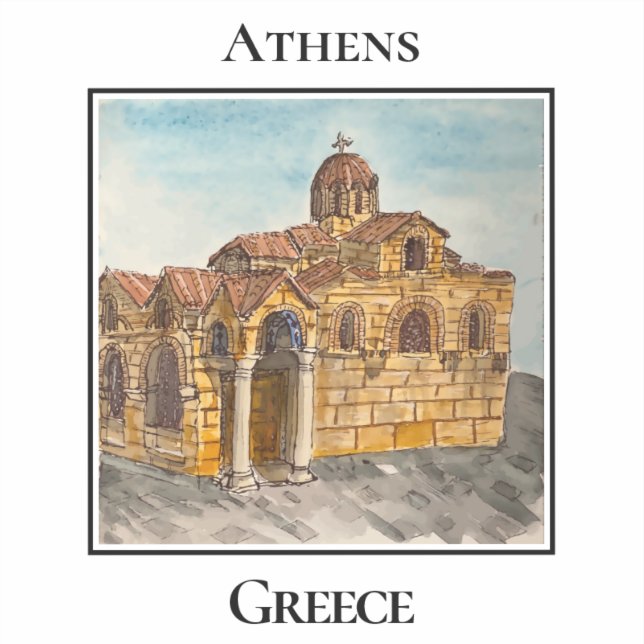 Pegatina Church of Panaghia Kapnikarea, Athens, Greece (Anverso)