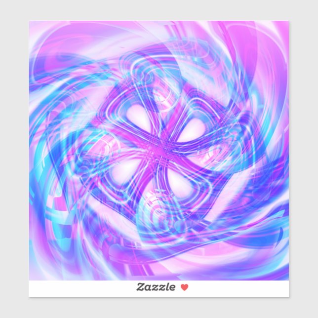 Pegatina Ciber rosa y azul (Hoja)