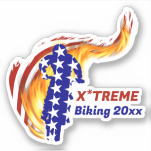 Pegatina Ciclismo BMX / MOTOCICLISMO Patriótico de EE. UU.