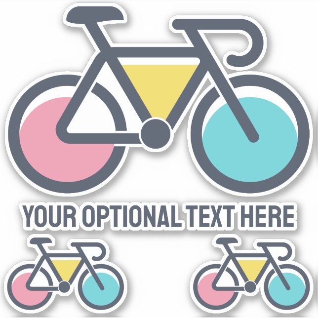 Pegatina Ciclismo de texto personalizado (Anverso)