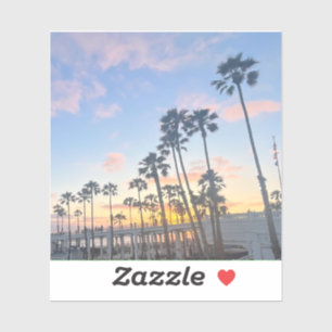 Pegatina Cielo azul con nubes rosas en California