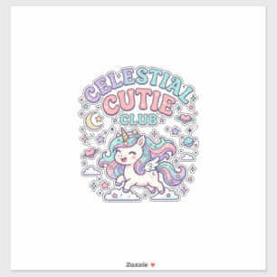 Pegatina Cielo de Unicornio Club de Cute Retro Producto G