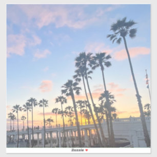 Pegatina Cielo naranja y rosa del atardecer en Cali.