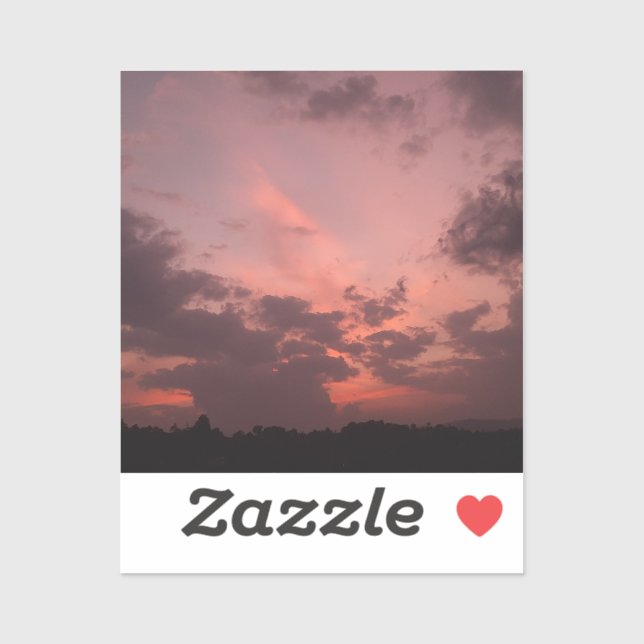 Pegatina Cielos Rosa de luz suave (Hoja)