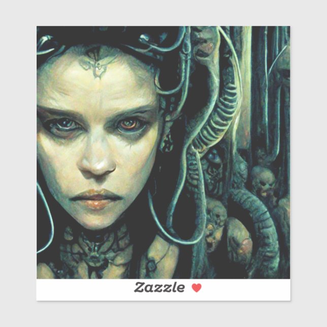 Pegatina Ciencia Chica de tecnología alienígena ficción (Hoja)