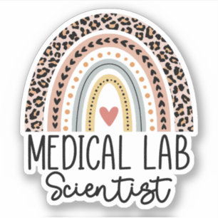 Pegatina Científico de Laboratorio Médico MLS Arcoiris