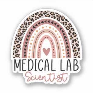 Pegatina Científico de Laboratorio Médico MLS Arcoiris