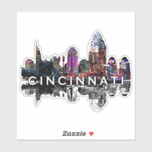 Pegatina Cincinnati, Ohio en graffiti