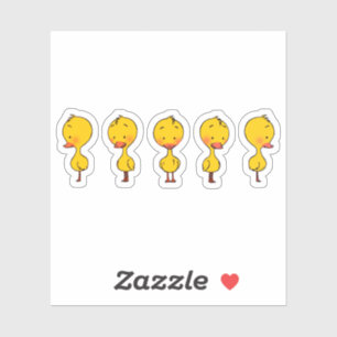 Pegatina Cinco cortos Personalizados de pollos amarillos