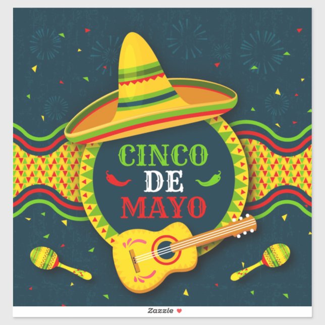 Pegatina Cinco De Mayo (Hoja)
