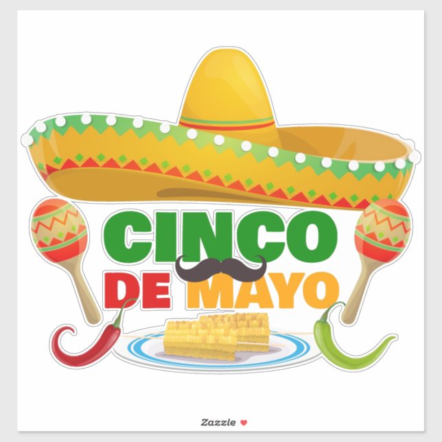 Pegatina Cinco De Mayo (Hoja)